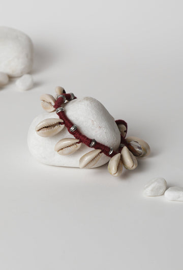 Cowrie Shell Red Thread Anklet